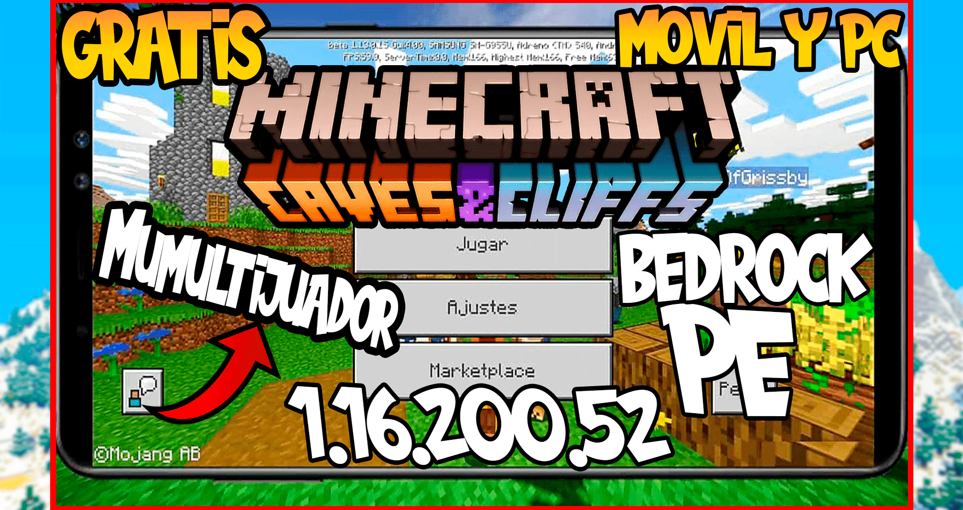 Como Descargar Minecraft Pe Bedrock 1 16 200 52 Gratis Apk Minecraft Cave And Cliff Update Descargar E Instalar